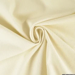 Tissu Velours cotelé 500 raies coloris écru - OEKO TEX