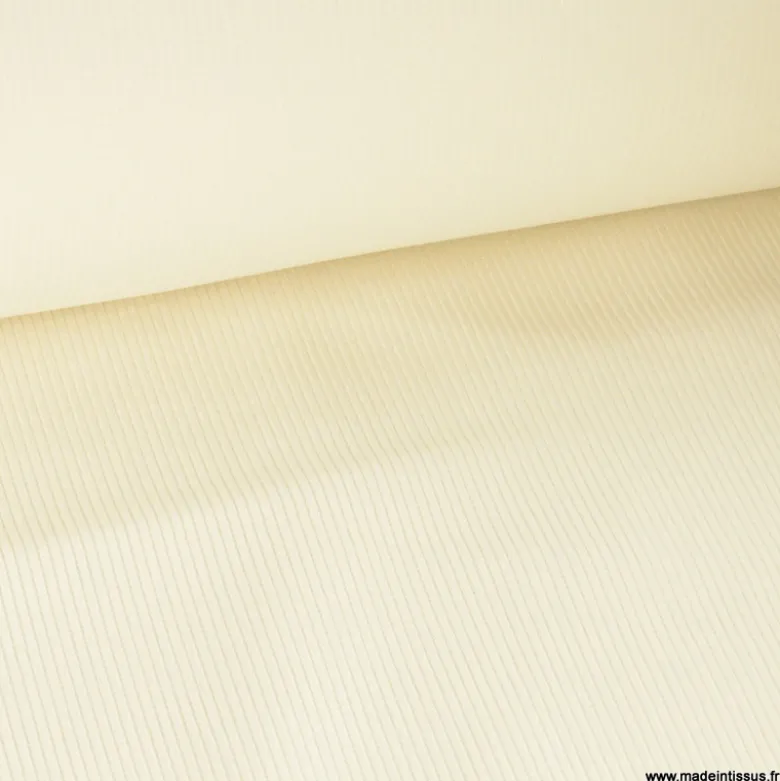Tissu Velours cotelé 500 raies coloris écru - OEKO TEX