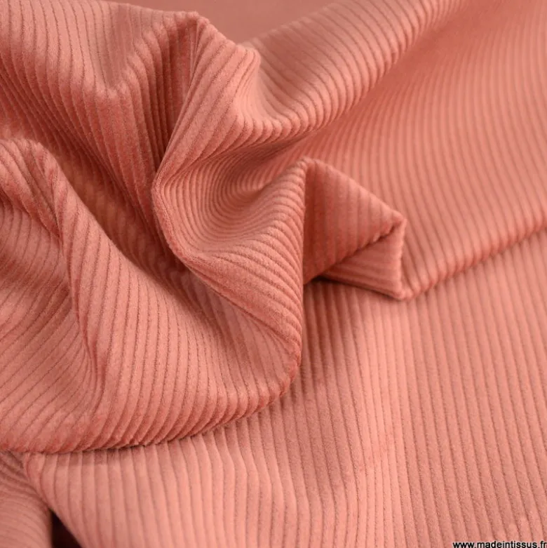 Tissu Velours cotelé 500 raies coloris Paprika - OEKO TEX