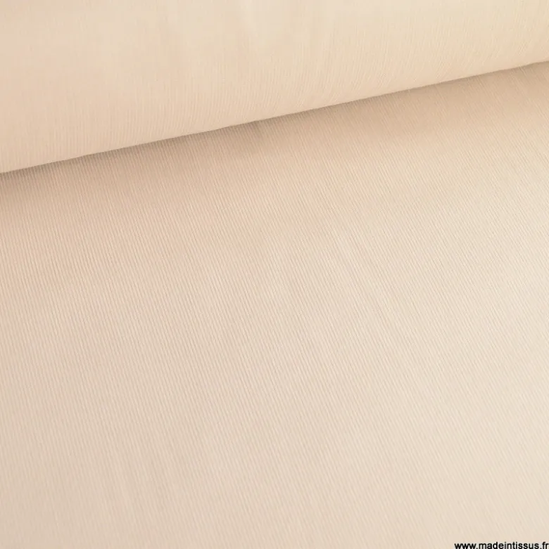 Tissu velours côtelé milleraies coton Galet -oeko tex