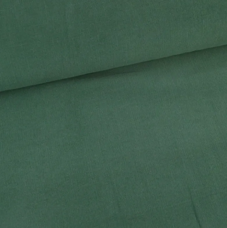 Tissu velours côtelé milleraies coton vert bouteille