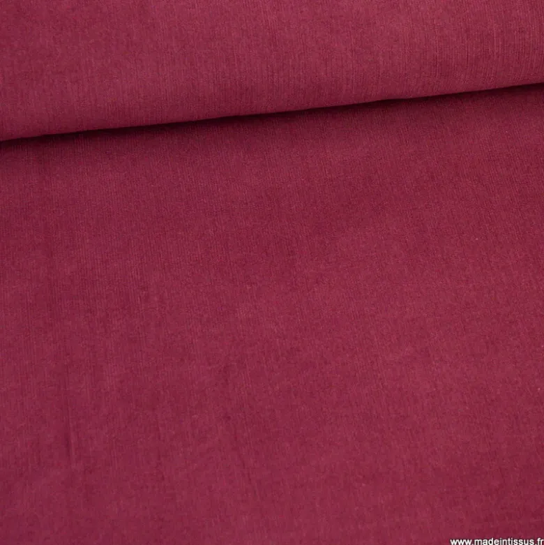 Tissu velours côtelé milleraies coton Prune