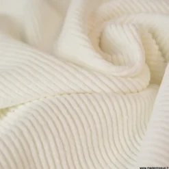 Tissu Velours côtelé washé blanc cassé - oeko tex
