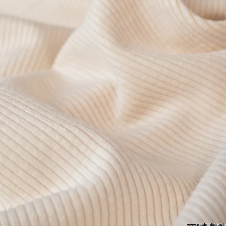 Tissu Velours côtelé washé Coquille d'oeuf - oeko tex