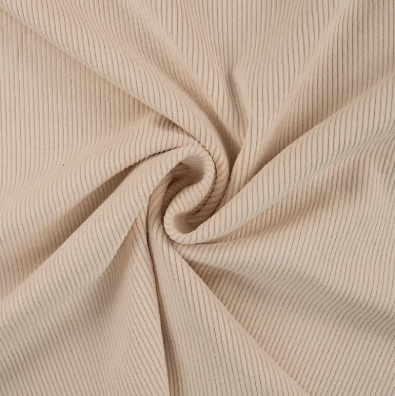 Tissu Velours côtelé washé Crème - oeko tex