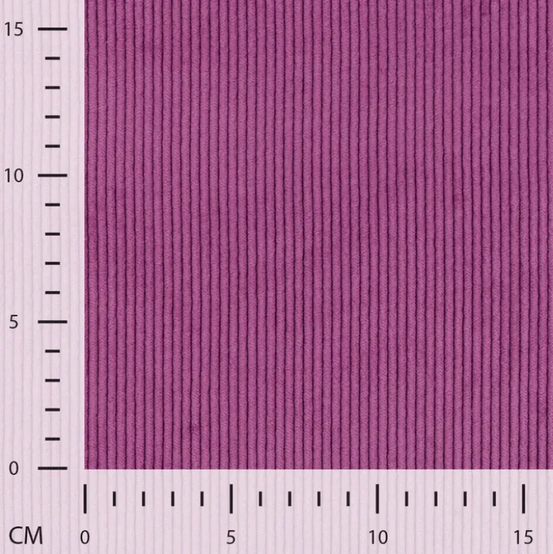 Tissu Velours côtelé washé Cyclamen - oeko tex