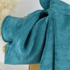 Tissu Velours côtelé washé Pétrole - oeko tex