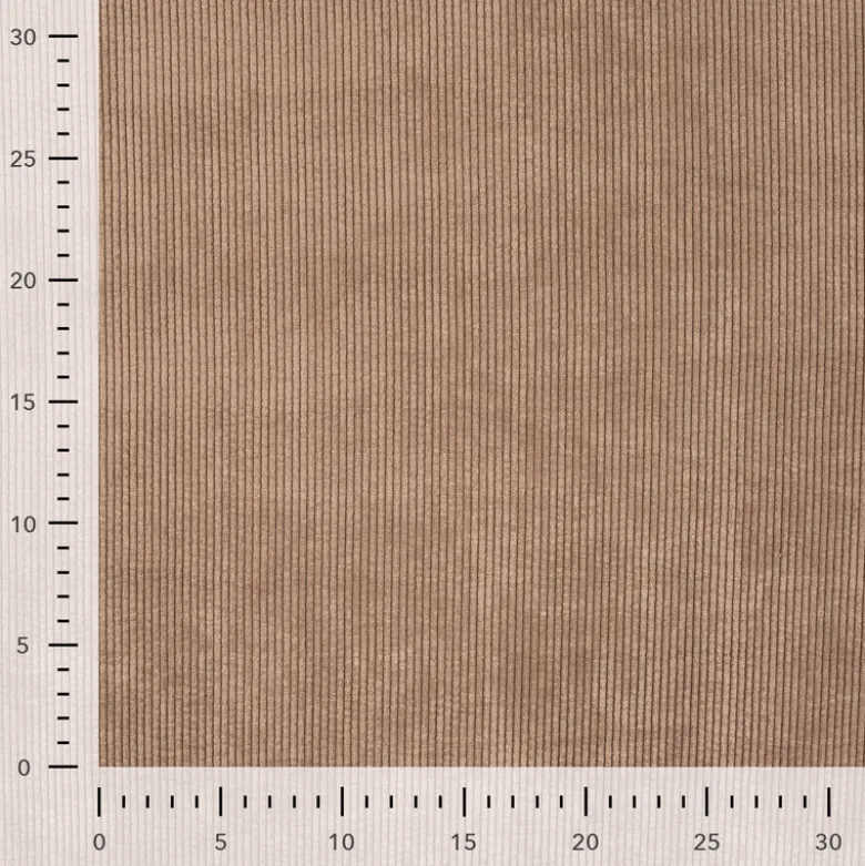 Tissu Velours côtelé washé Taupe - oeko tex