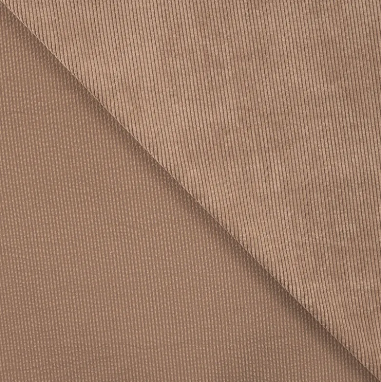Tissu Velours côtelé washé Taupe - oeko tex