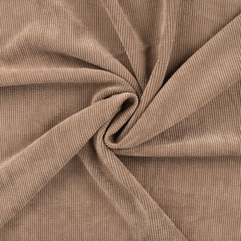 Tissu Velours côtelé washé Taupe - oeko tex