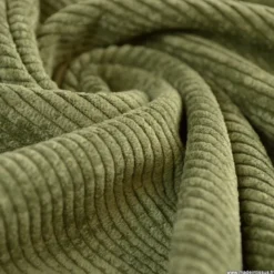 Tissu Velours côtelé washé vert kaki - oeko tex