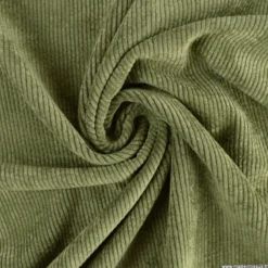 Tissu Velours côtelé washé vert kaki - oeko tex