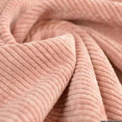 Tissu Velours côtelé washé vieux rose - oeko tex