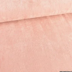Tissu Velours côtelé washé vieux rose - oeko tex