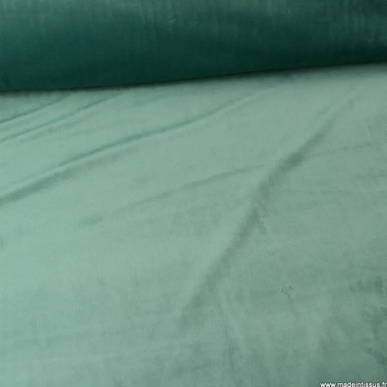 Tissu velours d'ameublement coloris Céladon