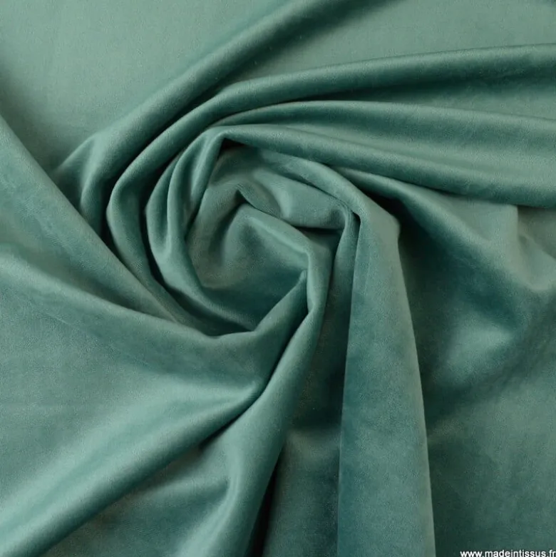 Tissu velours d'ameublement coloris Céladon