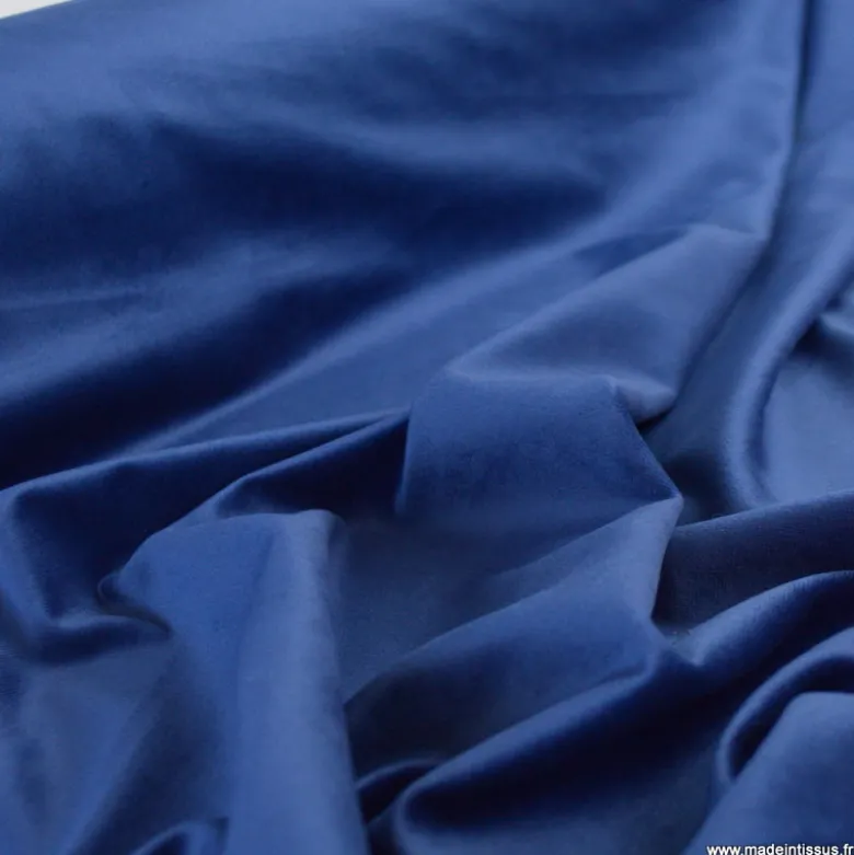 Tissu velours d'ameublement coloris marine