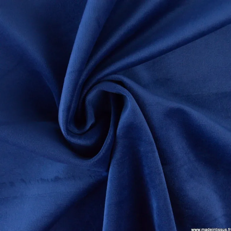 Tissu velours d'ameublement coloris marine