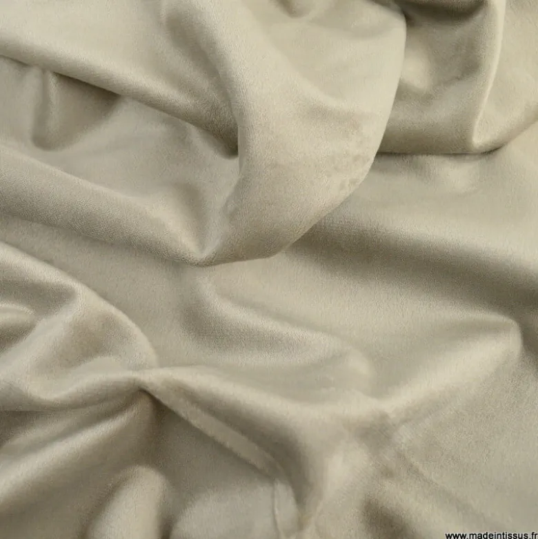 Tissu velours d'ameublement coloris Beige