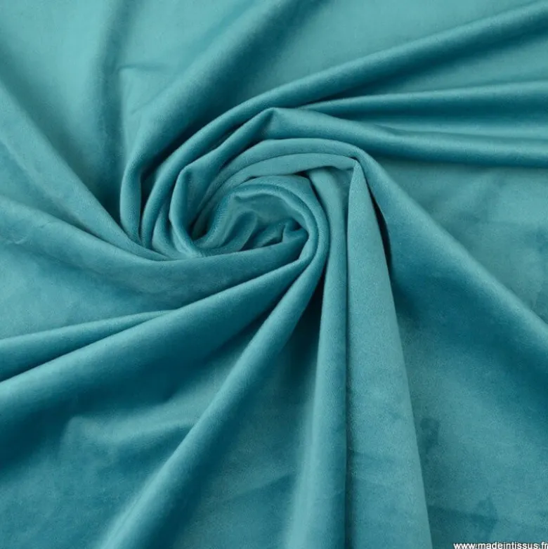 Tissu velours d'ameublement coloris Turquoise