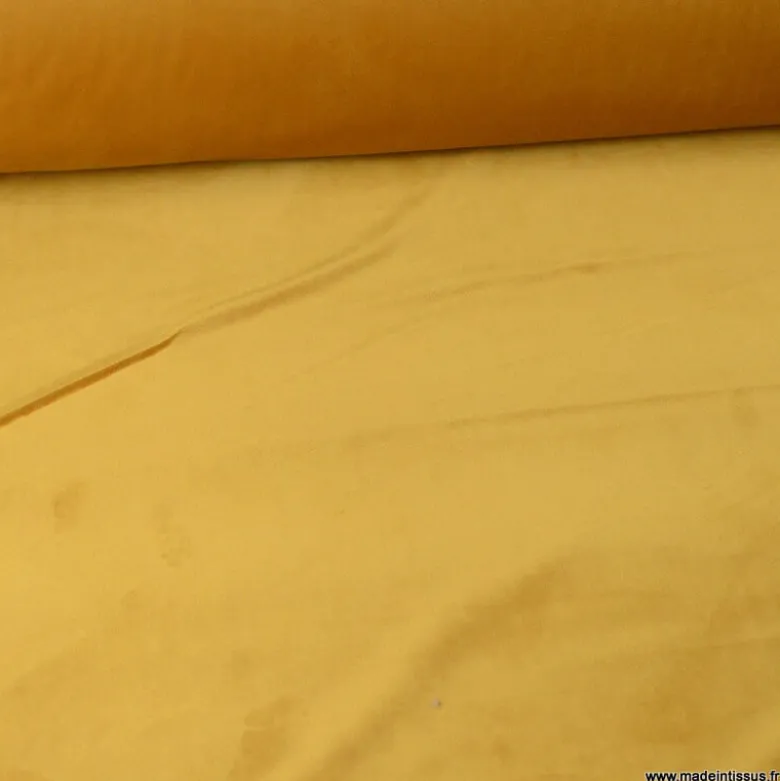 Tissu velours d'ameublement coloris Moutarde