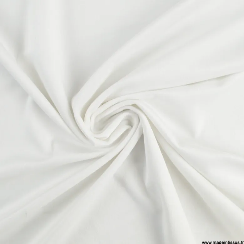 Tissu velours d'ameublement coloris Blanc