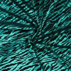 Tissu Velours dévoré zèbre - Pétrole