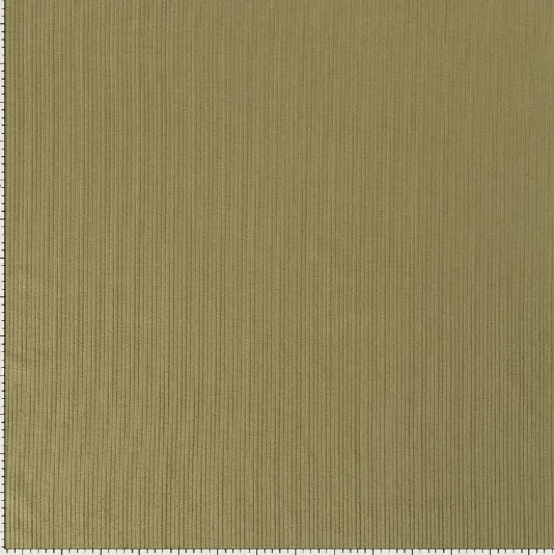 Tissu Velours grosses côtes vert Olive - OEKO TEX