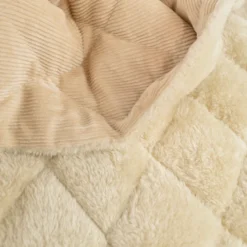 Tissu velours matelassé lourd envers doudou - Beige