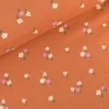 Tissu velours milleraies Joyflo motif fleurs rouille et écru - OEKO TEX