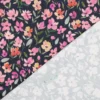 Tissu velours milleraies Poppy motif fleurs fond marine - OEKO TEX