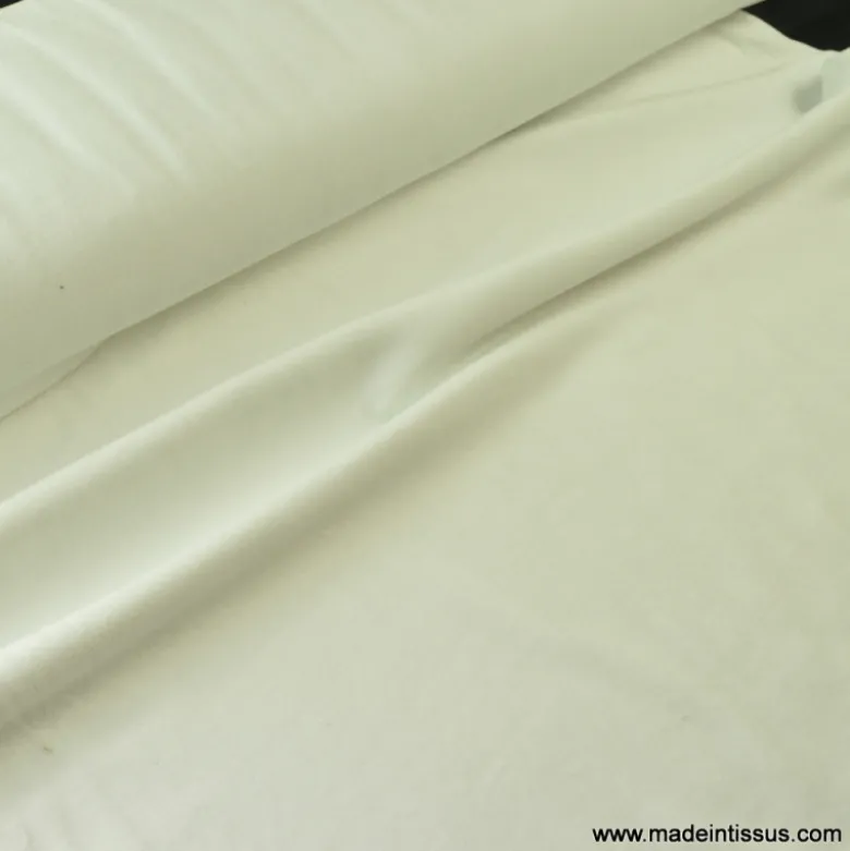 Tissu velours raser pyjamas nicky écru