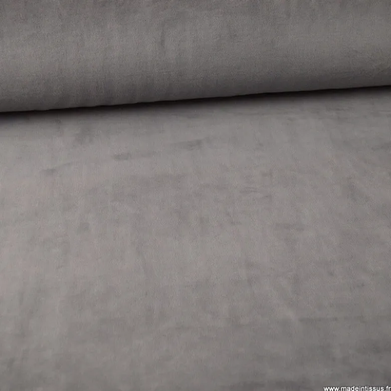 Tissu velours rasé pyjamas nicky Gris anthracite