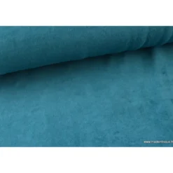 Tissu velours rasé pyjamas nicky Petrole