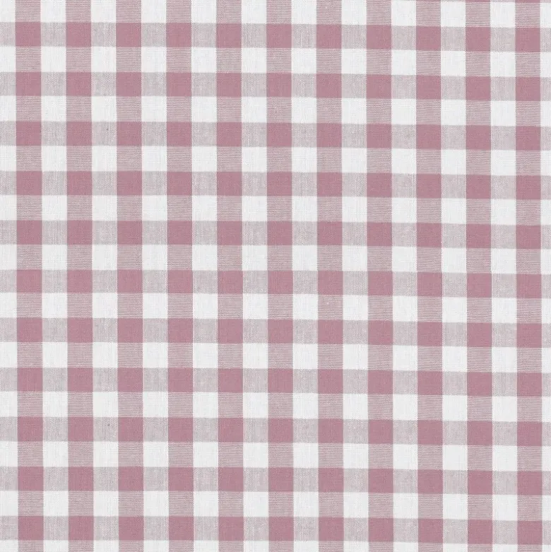 Tissu vichy grands carreaux sur Popeline coloris Mauve - OEKO TEX