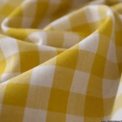 Tissu vichy grands carreaux sur Popeline coloris Moutarde - OEKO TEX