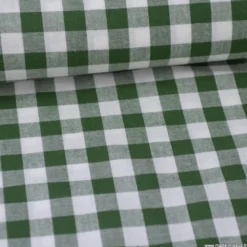 Tissu vichy grands carreaux sur Popeline coloris Vert foncé - OEKO TEX