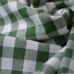 Tissu vichy grands carreaux sur Popeline coloris Vert foncé - OEKO TEX