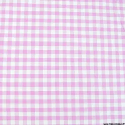 Tissu vichy grands carreaux sur Popeline rose Lilas - OEKO TEX