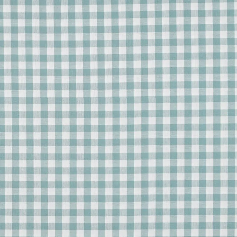 Tissu vichy grands carreaux sur Popeline Céladon - OEKO TEX