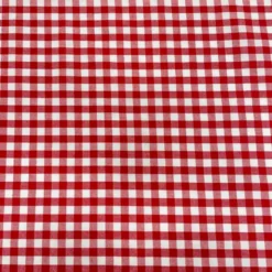 Tissu vichy grands carreaux sur Popeline coloris rouge et blanc - OEKO TEX