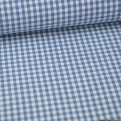 Tissu vichy petits carreaux coton bleu jean et blanc - OEKO TEX