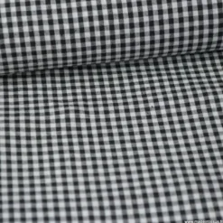 Tissu vichy petits carreaux coton NOIR - OEKO TEX
