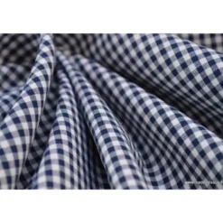 Tissu vichy petits carreaux 100%coton BLEU MARINE - OEKO TEX