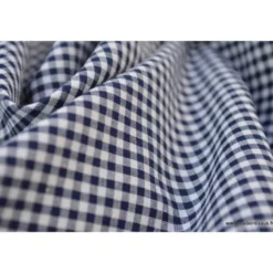 Tissu vichy petits carreaux 100%coton BLEU MARINE - OEKO TEX
