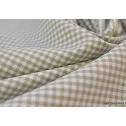 Tissu vichy petits carreaux 100%coton SABLE - Oeko Tex