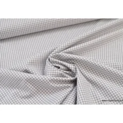 Tissu vichy petits carreaux 100%coton GRIS - OEKO TEX