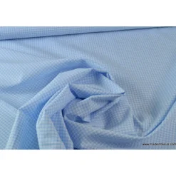 Tissu vichy petits carreaux coton bleu et blanc - OEKO TEX