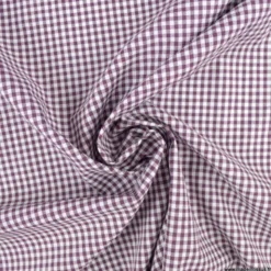 Tissu vichy petits carreaux en coton Aubergine - OEKO TEX