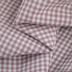 Tissu vichy petits carreaux en coton Mauve - OEKO TEX
